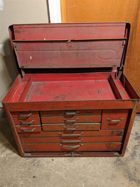 vintage multi drawer huot metal tool box|vintage huot tools.